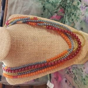 Multi color multi strand necklace